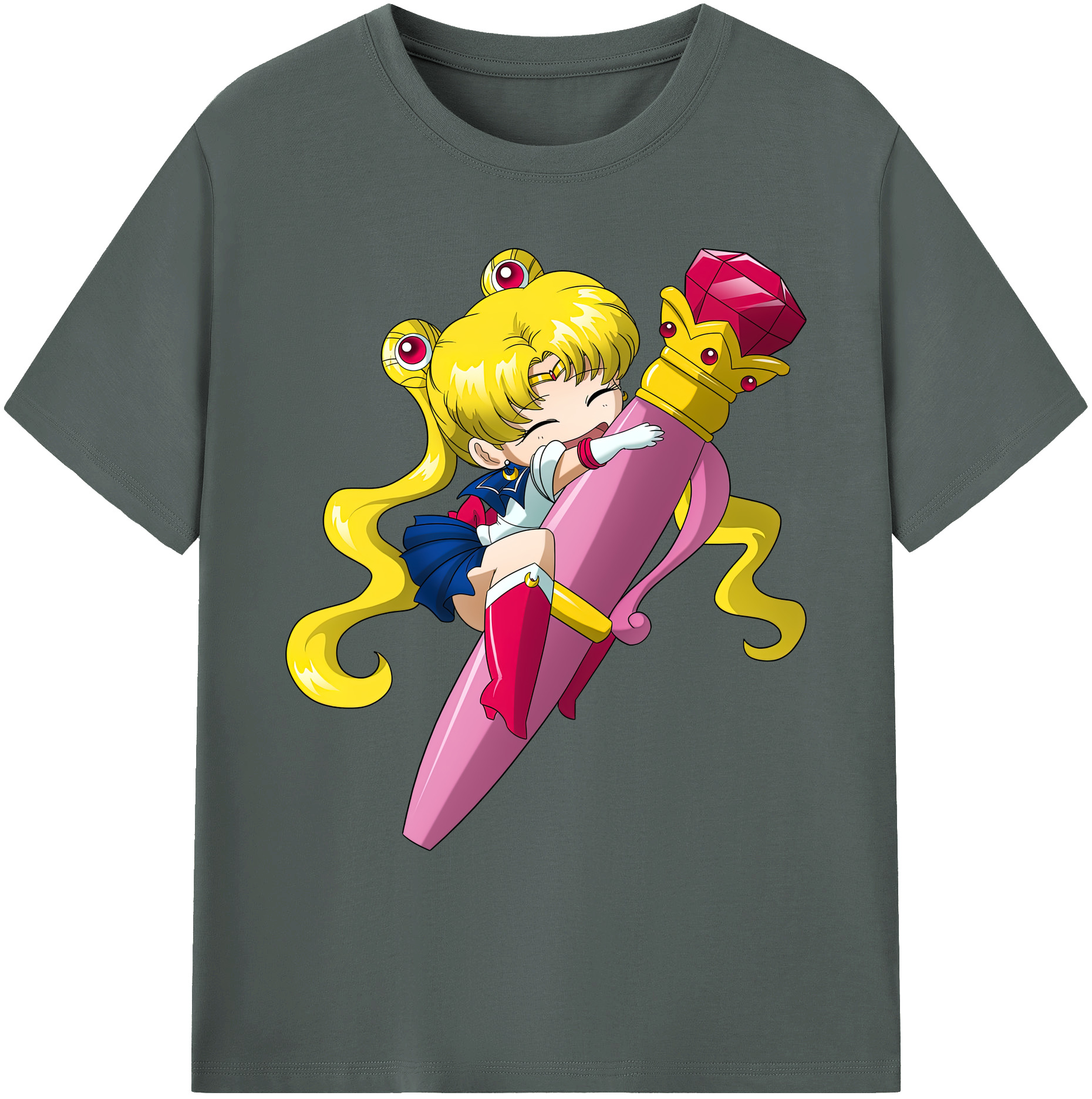 （画像用） 美少女戦士セーラームーン 月野 うさぎ つきの うさぎ Sailor Moon Tsukino Usagi 綿100％ メンズ半袖Tシャツ｜肌触りやわらか＆通気性